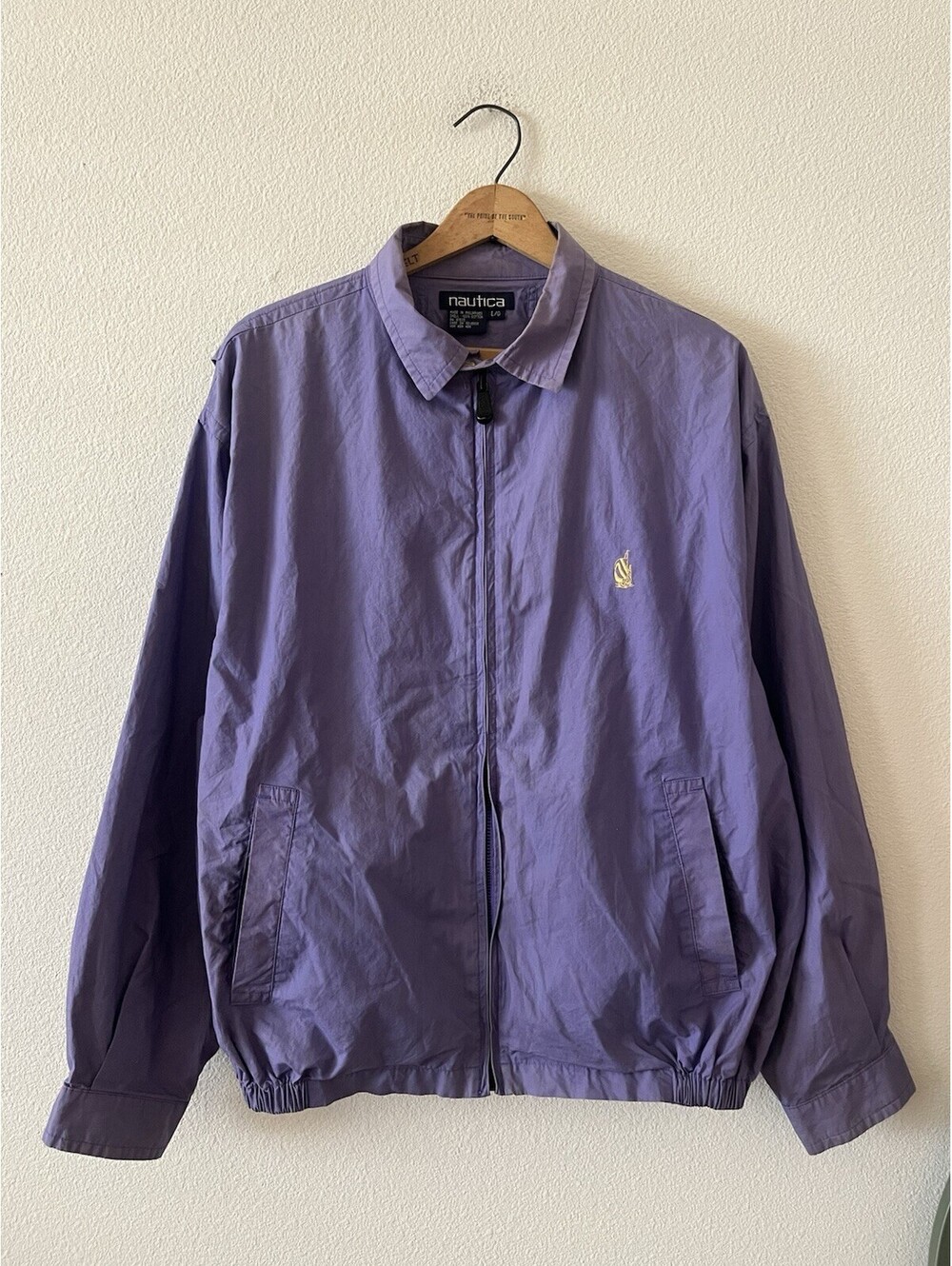 Vintage Nautica Full Zip Windbreaker Jacket Purple Large